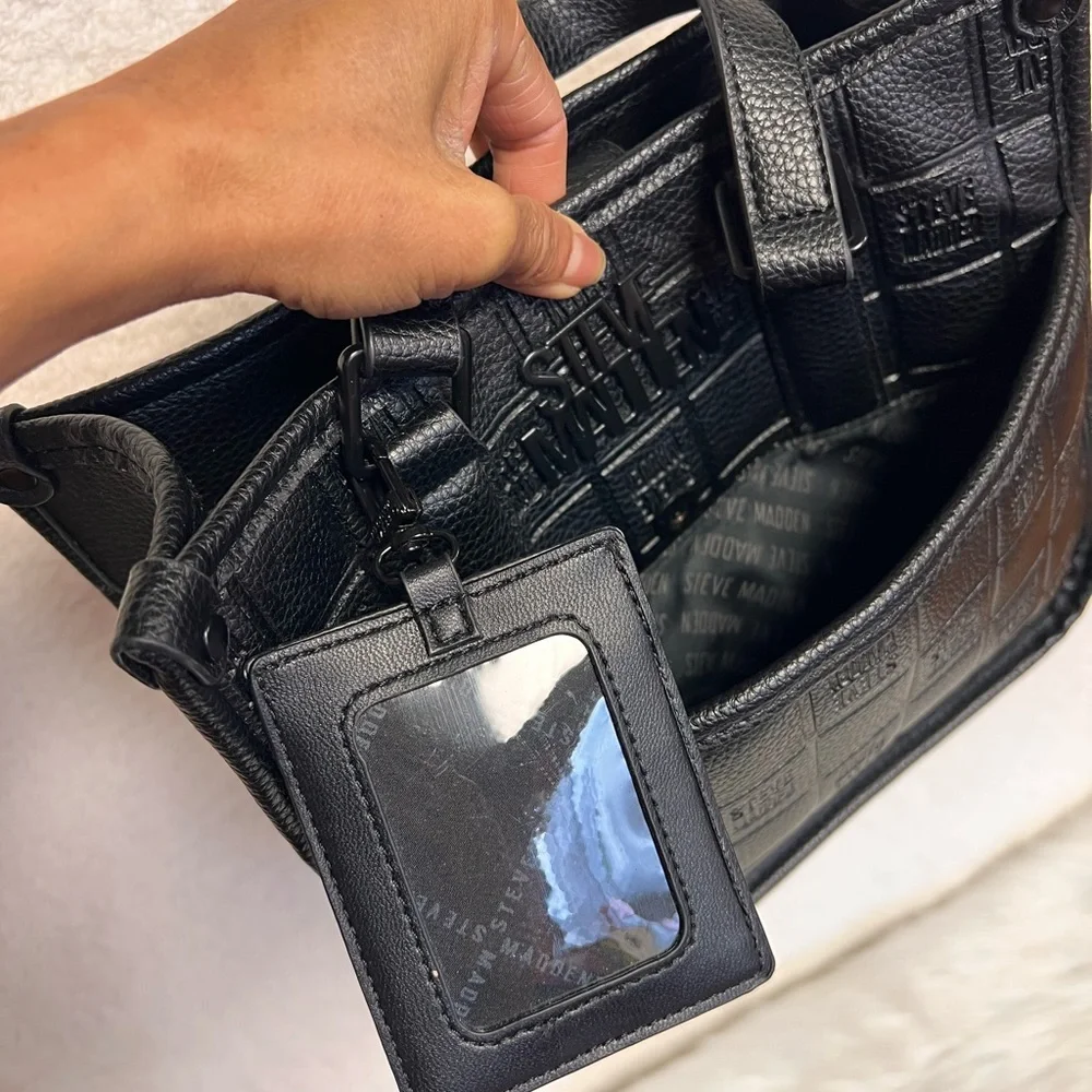 Steve Madden Embossed Black Men's Briefcase
